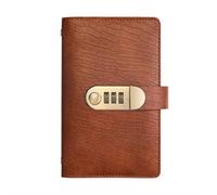 Lot de 100 enveloppes avec verrou à mot de passe, organiseur de carnet de notes protégé par mot de passe, carnet de défi d'épargne, planificateur budgétaire pour homme et femme (marron foncé, 1 pièce)