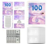 Lot de 100 enveloppes Challenge - 100 reliures Savings Challenge - Défi pour économiser des enveloppes, classeurs de défis économiques, enveloppes, classeurs budgétaires pour économiser de l'argent
