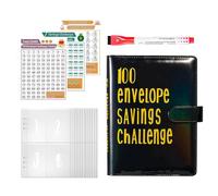 Lot de 100 enveloppes, classeur de défis économiques avec enveloppes, défi pour économiser de l'argent, classeur budgétaire avec enveloppes pour l'argent, livre de défi organisé pour Ki