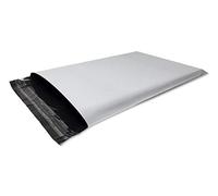 Lot de 100 Enveloppes plastique blanches opaques A4 250 x 350 mm,pochettes d'expédition 25x35 cm 60 microns. Enveloppe plastique fine 13g, légère, solide, inviolable et imperméable.