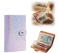 Lot de 100 enveloppes pour défi d'économie d'argent avec carnet de notes et classeur, classeur de budget A6 réutilisable ou enveloppes de trésorerie, défi d'épargne utilisable des deux côtés (violet-1