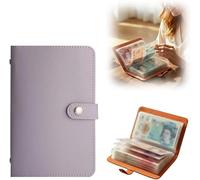 Lot de 100 enveloppes pour défi d'économie d'argent avec carnet et classeur, classeur de budget A6 réutilisable ou enveloppes de trésorerie, défi d'épargne des deux côtés (violet)