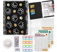 Lot de 100 enveloppes pour défi d'économie d'argent, classeur budgétaire A5 avec 25 enveloppes pour espèces, 3 traqueurs laminés réutilisables, économisant 5050, 500, 10 000 $, organiseur d'argent,