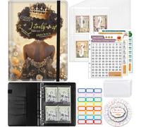 Lot de 100 enveloppes pour défi d'économie d'argent, classeur budgétaire, livre de défi d'épargne, classeur budgétaire, livre de planification budgétaire pour économiser de l'argent, couronne