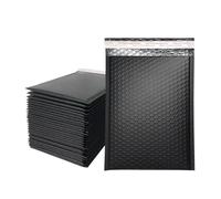 Lot de 100 enveloppes rembourrées auto-adhésives pour envoi postal, enveloppes à bulles (Noir, 18 x 23 cm)