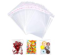Lot de 100 enveloppes transparentes autocollantes A6, enveloppes en cellophane auto-scellantes/enveloppes scellables, sûres pour les aliments, enveloppes OPP pour biscuits, cartes, enveloppes