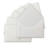 Lot de 100 enveloppes vintage en papier vergé - B6 - 11,8 x 18,2 cm - Format diplomate - Blanc naturel (blanc) semi-mat - Fermeture par collage humide