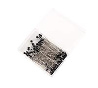 Lot de 100 épingles à coudre à tête en verre, 0,6 mm avec extrémités pointues pour matelassage et tricot, épingles à nourrice (têtes colorées de 3 mm) (noir)