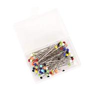 Lot de 100 épingles à coudre colorées avec tête en verre - Aiguilles à tricoter colorées (multicolore)
