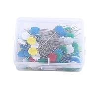 Lot de 100 épingles à coudre pour patchwork, aiguilles droites pour couture, couture, décoration, artisanat.(Flower 1)