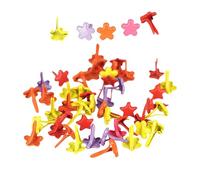 Lot de 100 épingles à papier colorées en métal avec attaches parisiennes rondes en forme de cœur et de fleur pour scrapbooking