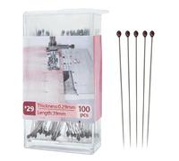 Lot de 100 épingles Droites pour, Accessoires de matelassage Extra Fins, Longues épingles de avec tête en Boule pour fabriquer des vêtements, des projets artistiques, des Bijoux de