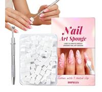 Lot de 100 éponges à ongles souples et carrées - Outils de beauté professionnels - Stylo de préhension inclus - Petite éponge à ongles - Accessoire de salon de beauté pour les pieds