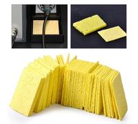 Lot de 100 éponges de nettoyage pour fer à souder - Jaune - 50 x 35 x 2 mm