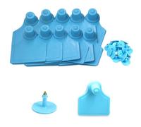 Lot de 100 étiquettes auriculaires en TPU pour bétail, mouton, chèvre, cochon d'identification des animaux de la ferme (bleu)