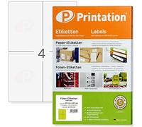 Lot de 100 étiquettes autocollantes en papier blanc mat 105 x 148,5 mm sur feuilles A4 - 2 étiquettes / page - 105 x 148,5 mm - Imprimées au laser