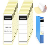 Lot de 100 étiquettes autocollantes pour dos de classeur, 19 x 5,4 cm de large, étiquettes autocollantes pour classeur de 6 cm de large, inscriptibles, pour bureau, bibliothèque, archivage