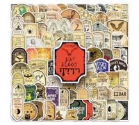 Lot de 100 étiquettes autocollantes vintage en vinyle imperméable pour scrapbooking, ordinateur portable, journal, bouteille, étui de téléphone, Halloween, sorcière, apothicaire, décoration esthétique