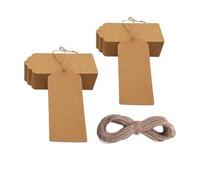 Lot de 100 étiquettes cadeaux en papier kraft Marron 30 m