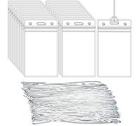 Lot de 100 étiquettes de bagages transparentes avec sangles pour étiquette de bagage pour voyage d'affaires et fournitures de bureau