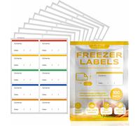 Lot de 100 étiquettes de congélation faciles à décoller - Étiquettes autocollantes de couleur assortie qui ne laissent aucun résidu collant après utilisation, étiquettes de bocaux