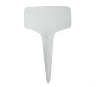 Lot de 100 étiquettes de jardin en plastique blanc pour plantes - Finition mate - Facile à écrire - Réutilisables - Résistantes aux intempéries - Pour extérieur, cour, serre, herbes, légumes