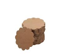 Lot de 100 étiquettes de prix vierges à suspendre en papier kraft avec ficelle - 3 couleurs (marron)