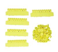 Lot de 100 étiquettes d'identification vierges robustes pour une gestion efficace du bétail, étiquettes en plastique jaune pour bovins, porcs, chèvres, moutons