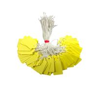 Lot de 100 étiquettes moyennes jaunes avec ficelle 25 x 39 mm
