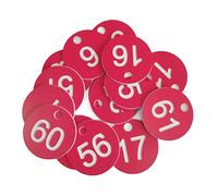 Lot de 100 étiquettes numérotées de 1 à 100 avec trou à fixation facile en plastique pour clés d'identification pour Loc Étiquettes numérotées pour les ventes en direct de 1 à 100 étiquettes en