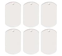 Lot de 100 étiquettes tactiques militaires vierges en acier inoxydable pour chien et chat - Plaque d'identification anti-perte - Gravure personnalisable - Argenté - S - 40 x 25 mm
