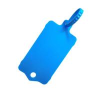 Lot de 100 étiquettes vierges réutilisables en plastique - 3,7 x 6,3 cm - Sangle d'étanchéité dentelée avec grande étiquette en plastique - Étanche - Pour écrire sur une étiquette (bleu, 100 pièces)