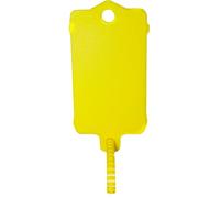 Lot de 100 étiquettes vierges réutilisables en plastique - 3,7 x 6,3 cm - Sangle d'étanchéité dentelée avec grande étiquette en plastique - Étanche - Pour écrire sur une étiquette (jaune, 100 pièces)