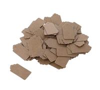 Lot de 100 étiquettes vintage en papier kraft pour cadeau - 2 x 4 cm - Pour le retour à l'école, au collège - Avec trous - Blanc - Papier kraft noir
