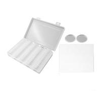 Lot de 100 étuis de rangement ronds en plastique transparent pour jetons et badges avec boîte de rangement