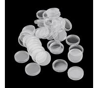 Lot de 100 étuis ronds transparents de 22 mm en plastique avec ouverture pour sceller et manipuler les pièces de collection