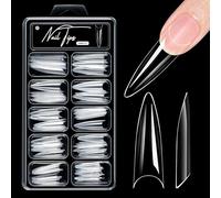 Lot de 100 faux ongles artificiels en acrylique - Demi couverture complète - Demi-couverture complète - Faux ongles pré-limes à presser