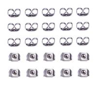 Lot de 100 Fermoirs de Boucles d'Oreilles ,Embout Poussoirs A Clou d'Oreilles - argenté