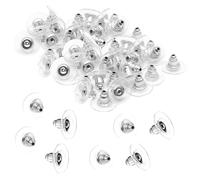 Lot de 100 fermoirs de boucles d'oreilles transparents en plastique antidérapant pour crochet, goujon, cerceau, fermoirs d'oreille transparents et sécurisés, accessoires de bijoux à faire soi-même