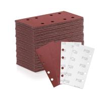 Lot De 100 Feuilles Abrasives - 93 Mm X 185 Mm - Grain 60 - 8 Trous - Papier De Verre Avec Velcro - Différents Accessoires - Matériaux Pour Ponceuse Orbitale