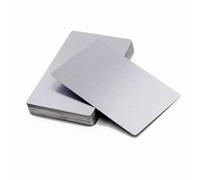 Lot de 100 feuilles d'alliage d'aluminium anodisé coloré - Plaques plates et fines de 8,6 x 5,3 cm, épaisseur 0,2 mm/0,5 mm for l'artisanat et la décoration(Silver,0.2mm)