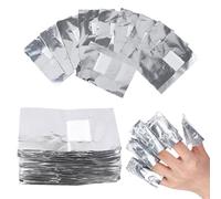Lot de 100 feuilles d'aluminium pour ongles en gel, avec coussinets en coton non pelucheux pré-attachés, pour manucure et pédicure