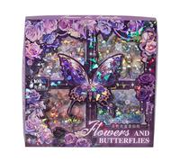 Lot de 100 feuilles d'autocollants papillon en PET pour ordinateur portable, ordinateur portable, journal intime, scrapbooking, travaux manuels