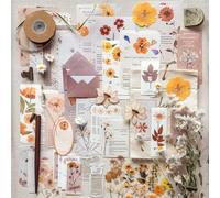Lot de 100 feuilles d'autocollants vintage pour scrapbooking Motif fleurs