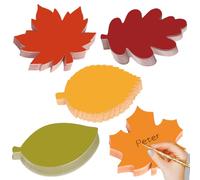 Lot de 100 feuilles d'automne en papier - Couleurs assorties - Avec point de colle - Pour tableau d'affichage, Thanksgiving, fête, bricolage, scrapbooking, arbre de remerciement, décoration murale ou