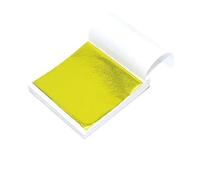 Lot de 100 feuilles de cuivre imitation or, argent, 8 x 8,5 cm, for loisirs créatifs, peinture, nail art, dorure, décoration d'intérieur(100pcs lemon-yellow)