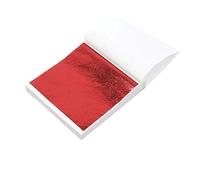 Lot de 100 feuilles de cuivre imitation or, argent, 8 x 8,5 cm, for loisirs créatifs, peinture, nail art, dorure, décoration d'intérieur(100pcs big red)