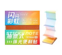 Lot de 100 feuilles de notes adhésives à paillettes colorées et | Notes adhésives transparentes pour école, salle de ibliothèque, étude, bureau, travail, marque-page, papier à lettre