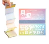 Lot de 100 feuilles de notes adhésives à paillettes colorées | Notes adhésives transparentes pour école, salle de ibliothèque, bureau, travail, maison, marque-pages