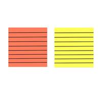 Lot de 100 feuilles de notes adhésives lignées avec lignes imperméables et translucides pour faire des listes de choses à faire (orange + jaune)